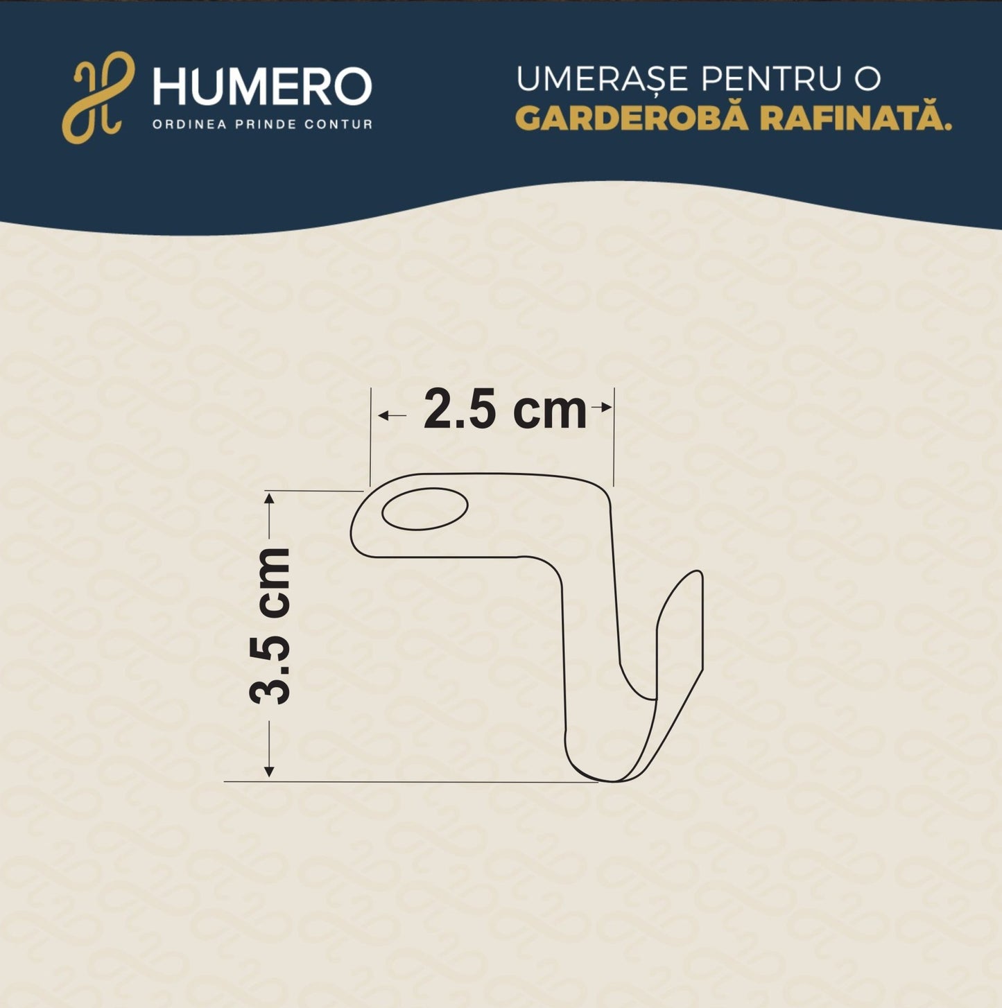 Conector tip cârlig din plastic alb pentru umerașe - ideal pentru organizarea articolelor speciale - HUMERO