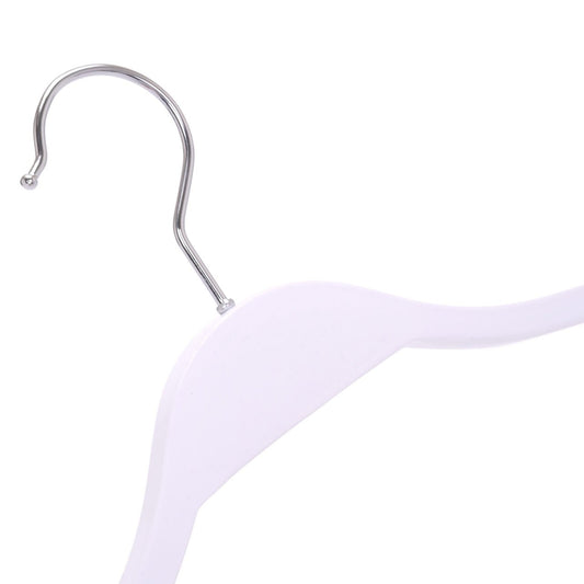 Umeraș din lemn alb cu margini din cauciuc anti - alunecare - ideal pentru cămăși, bluze, tricouri și rochii - HUMERO