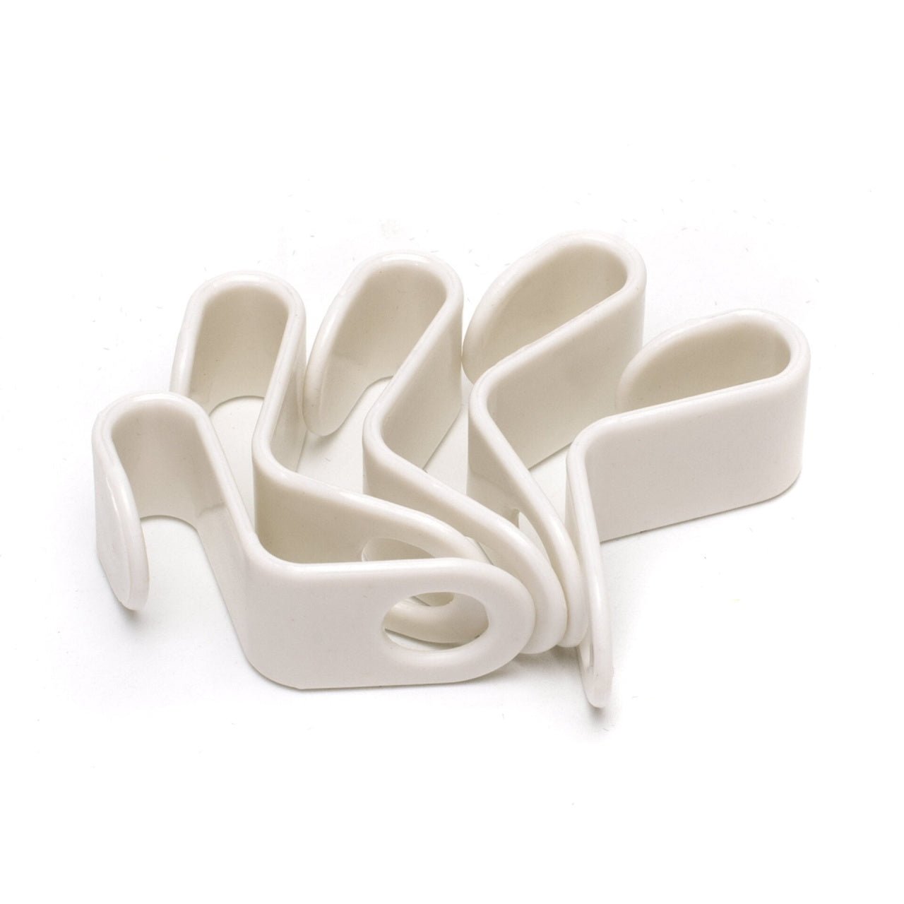 Conector tip cârlig din plastic alb pentru umerașe - ideal pentru organizarea articolelor speciale - HUMERO