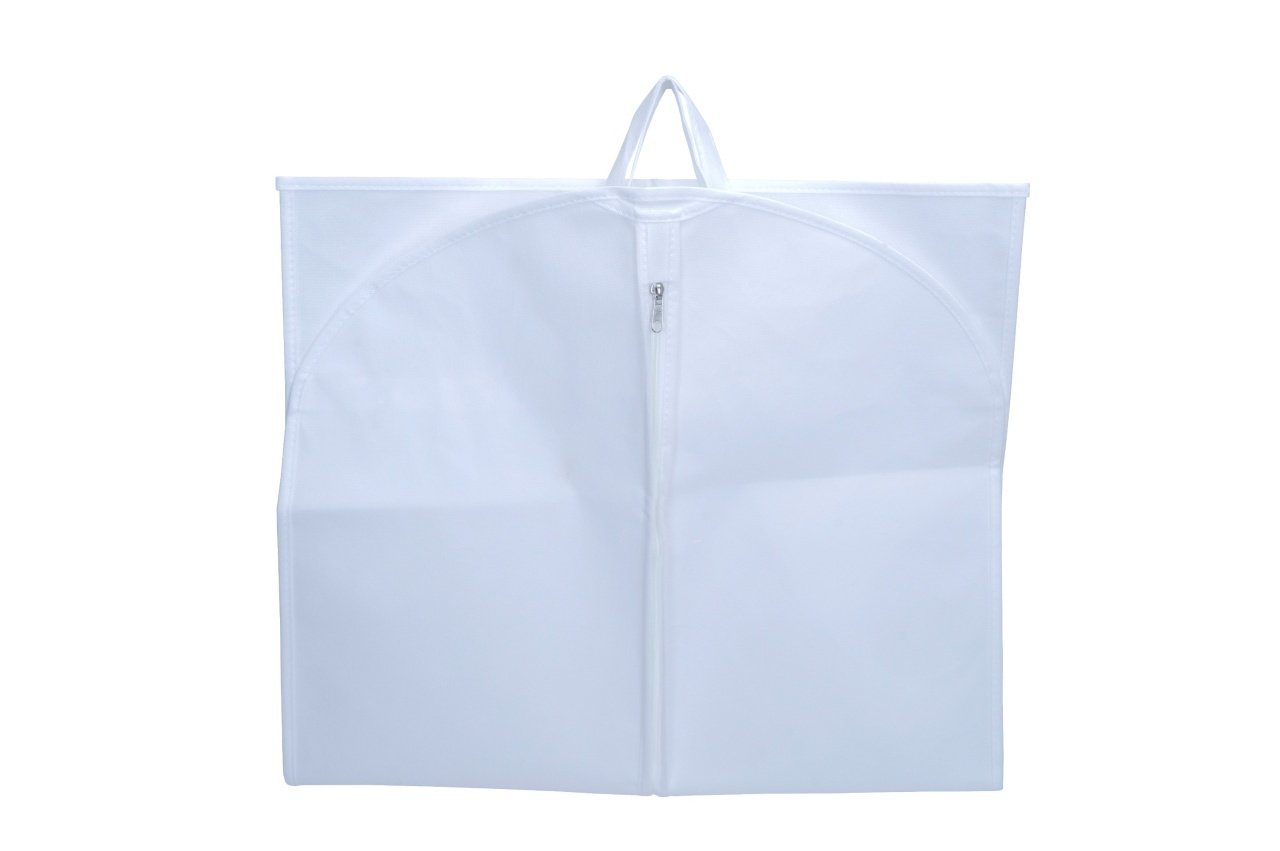 Husa pentru costum, cu maner, din material netesut, Polipropilenă, 60 x 100 cm, Alb, UUHH02 - HUMERO