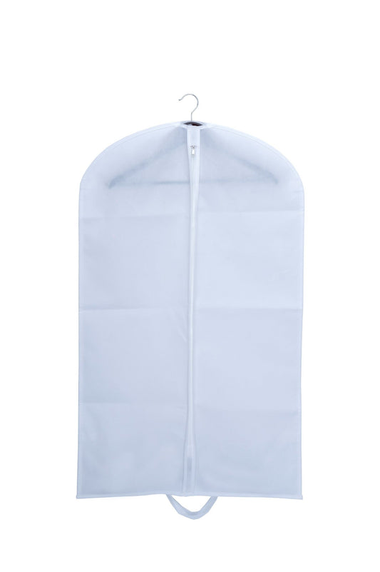 Husa pentru costum, cu maner, din material netesut, Polipropilenă, 60 x 100 cm, Alb, UUHH02 - HUMERO