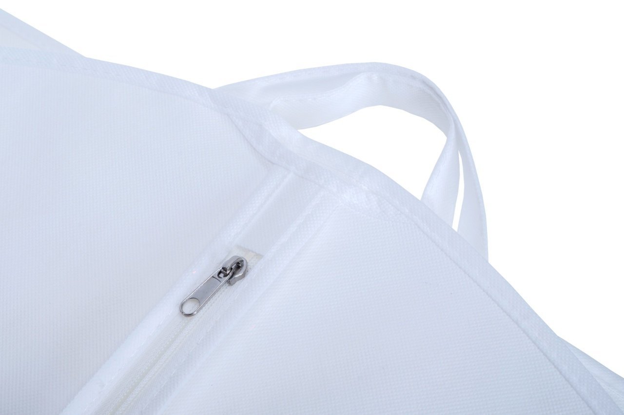 Husa pentru costum, cu maner, din material netesut, Polipropilenă, 60 x 100 cm, Alb, UUHH02 - HUMERO