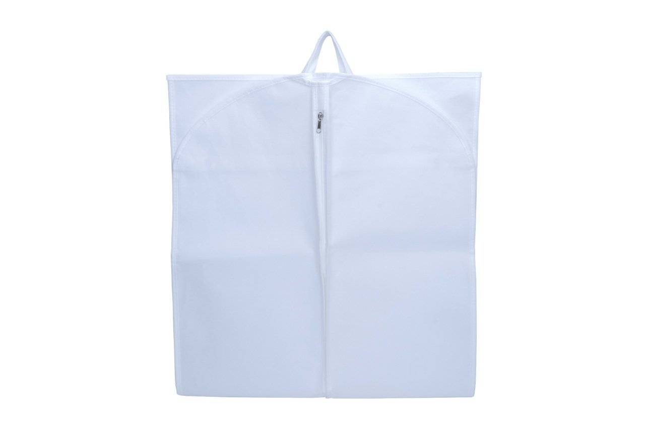 Husa pentru costum, cu maner, din material netesut, Polipropilenă, 60 x 100 cm, Alb, UUHH02
