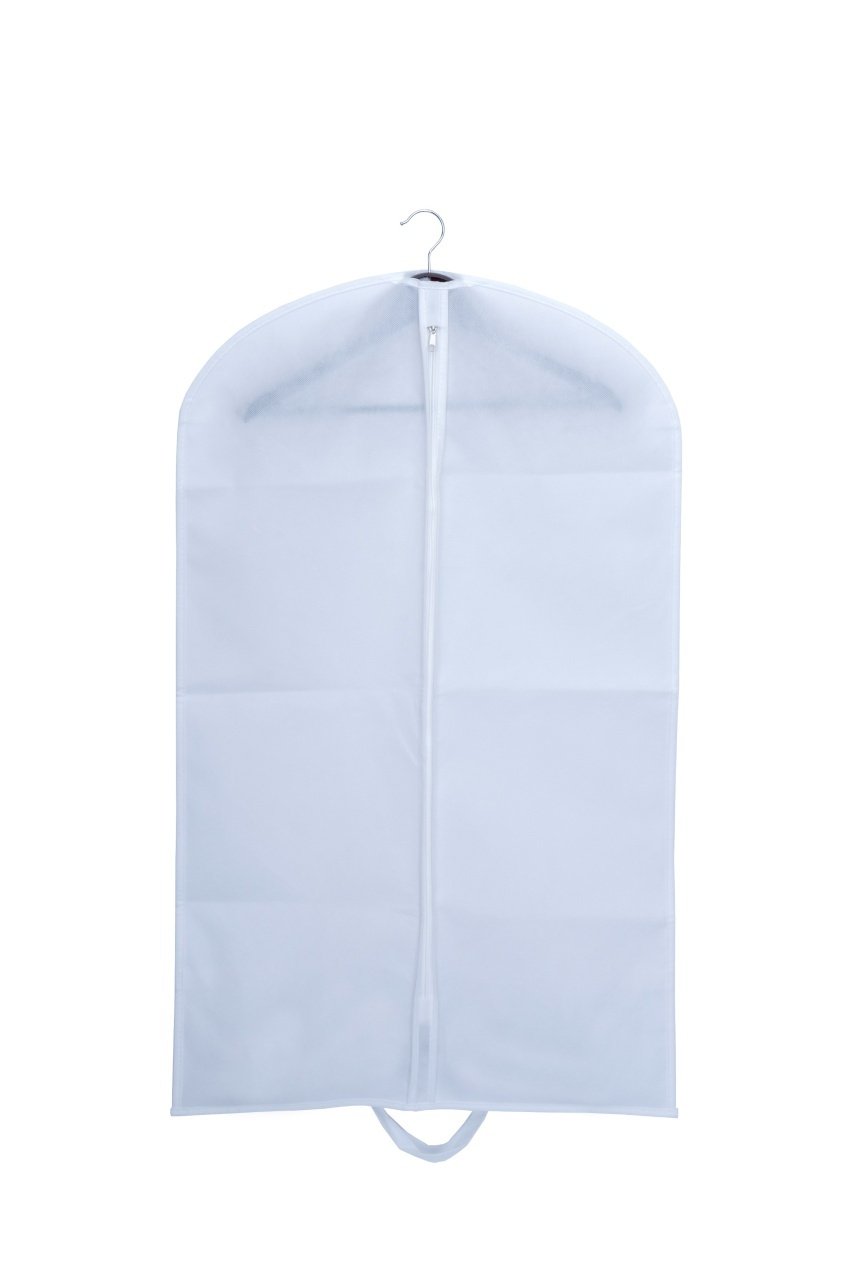 Husa pentru costum, cu maner, din material netesut, Polipropilenă, 60 x 130 cm, Alb, UUHH04