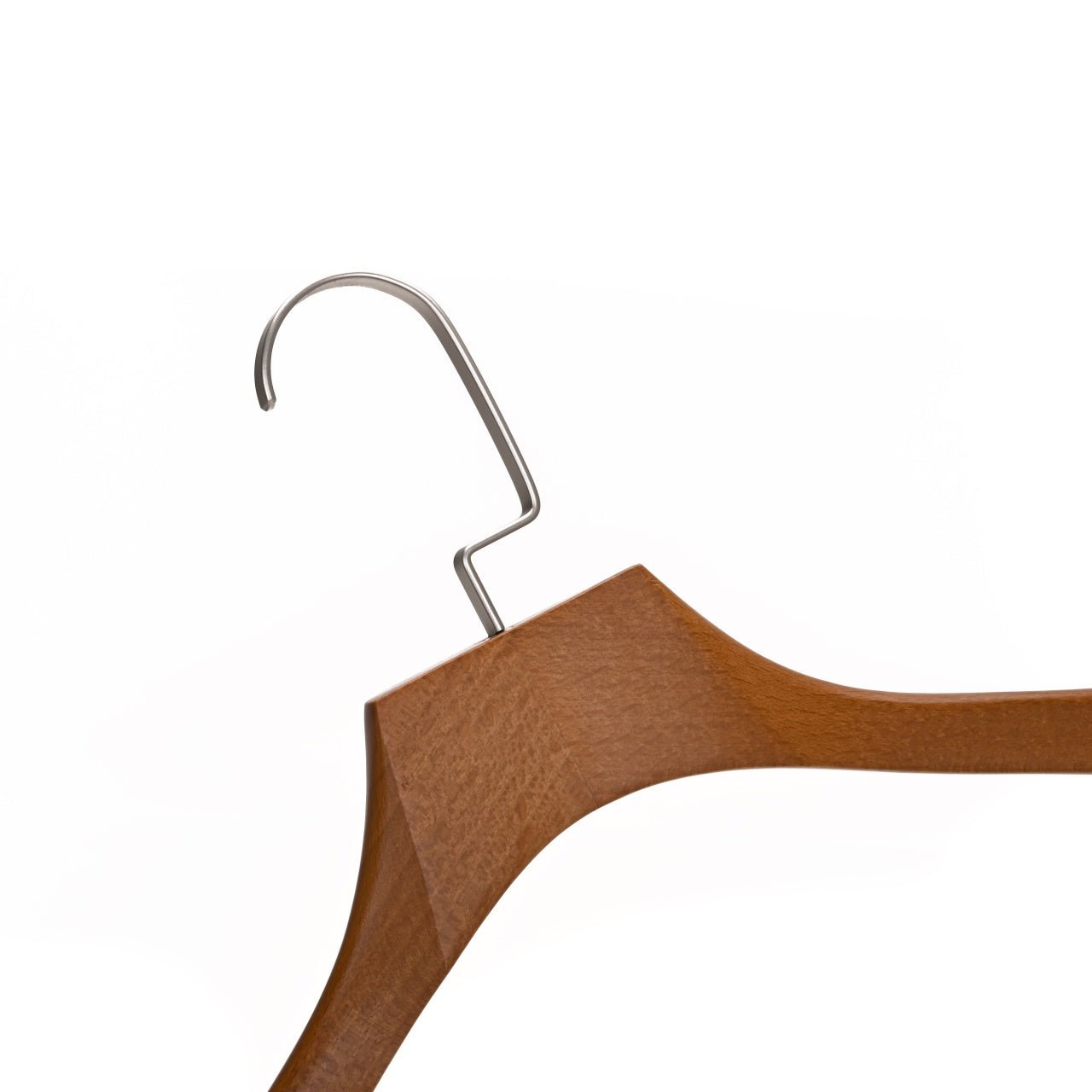 Umeraș de lux din lemn maro vintage cu cârlig rotativ, umeri lați și design modern - ideal pentru costume, sacouri, cămăși, bluze, jachete, paltoane și tricouri - HUMERO