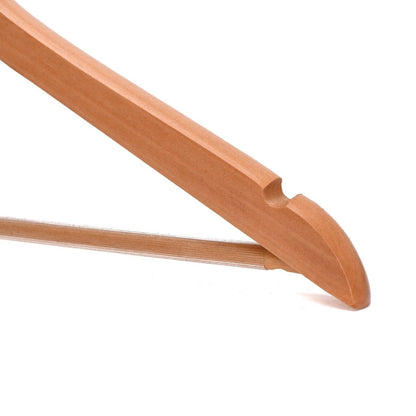 Umeraș de lux, din lemn natur cu cârlig rotativ - ideal pentru costume, sacouri, cămăși, bluze, jachete, paltoane, tricouri și pantaloni - HUMERO