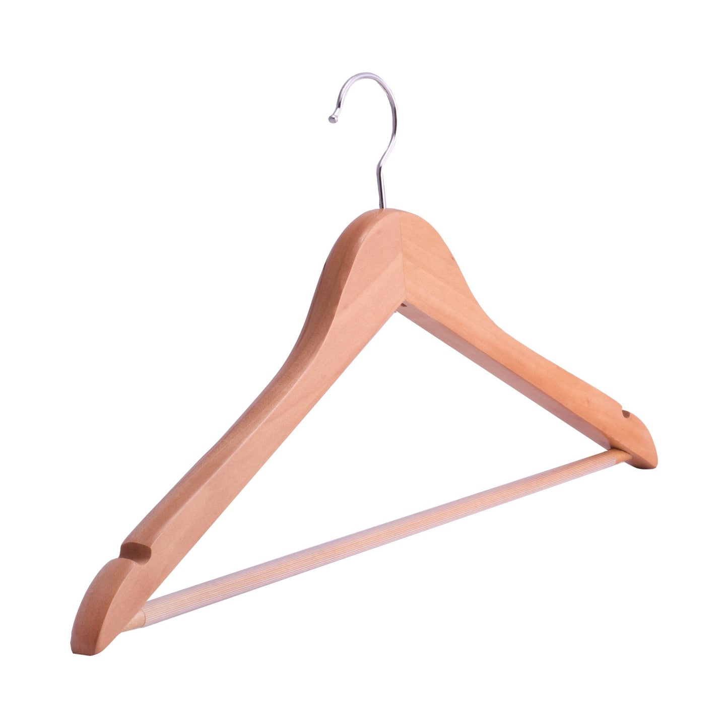 Umeraș de lux, din lemn natur cu cârlig rotativ - ideal pentru costume, sacouri, cămăși, bluze, jachete, paltoane, tricouri și pantaloni - HUMERO