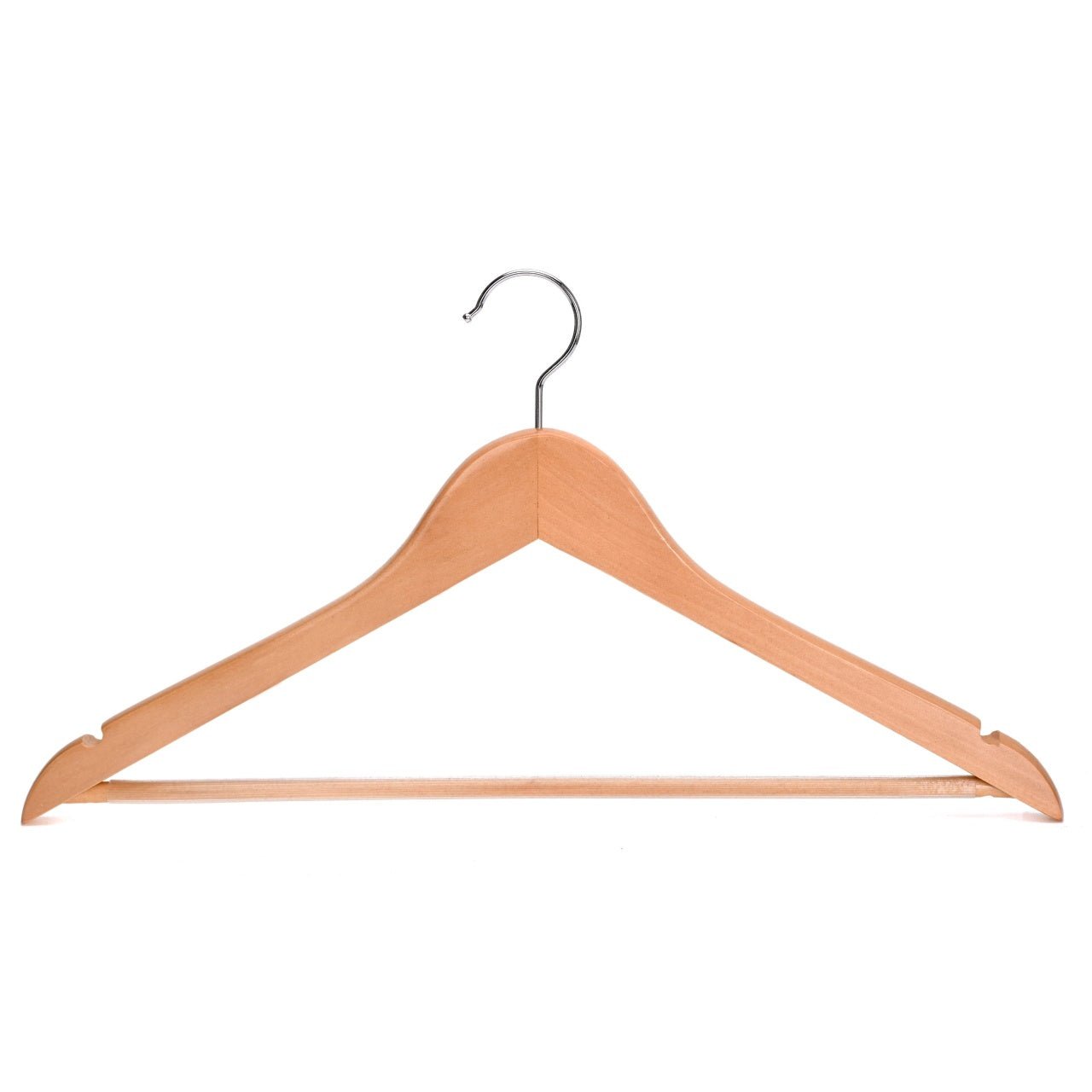 Umeraș de lux, din lemn natur cu cârlig rotativ - ideal pentru costume, sacouri, cămăși, bluze, jachete, paltoane, tricouri și pantaloni - HUMERO