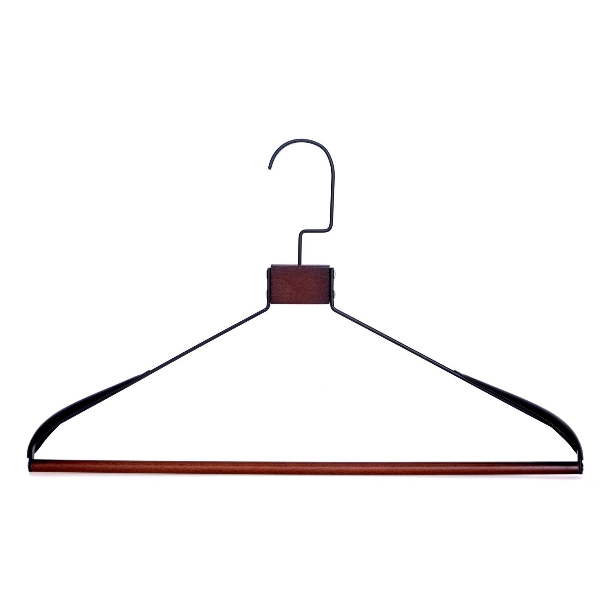 Umeraș de lux din metal negru vintage cu cârlig rotativ, umeri lați și design modern - ideal pentru costume, sacouri, cămăși, bluze, jachete, paltoane și tricouri - HUMERO