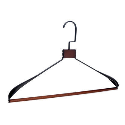 Umeraș de lux din metal negru vintage cu cârlig rotativ, umeri lați și design modern - ideal pentru costume, sacouri, cămăși, bluze, jachete, paltoane și tricouri - HUMERO