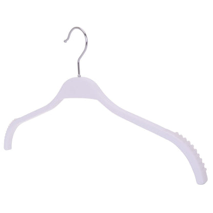 Umeraș din lemn alb cu margini din cauciuc anti - alunecare - ideal pentru cămăși, bluze, tricouri și rochii - HUMERO