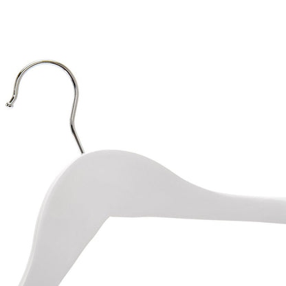 Umeraș din lemn alb cu umeri lați, bară pentru pantaloni și design modern - ideal pentru costume, sacouri, cămăși, bluze, pantaloni și tricouri - HUMERO