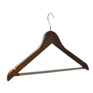 Umeraș din lemn de arțar maro - vintage cu bară pentru pantaloni - ideal pentru cămăși, bluze, pantaloni, tricouri și rochii - HUMERO