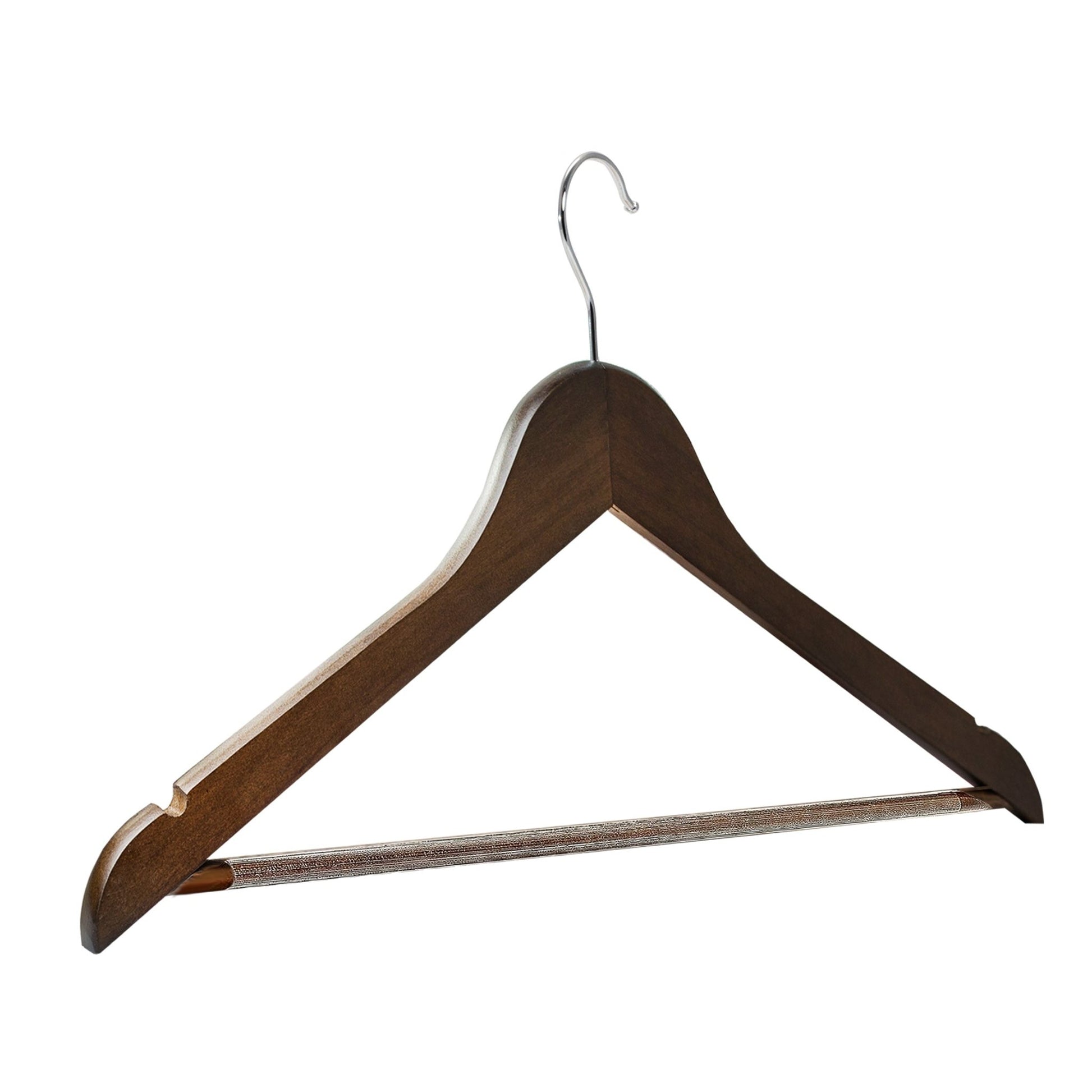 Umeraș din lemn de arțar maro - vintage cu bară pentru pantaloni - ideal pentru cămăși, bluze, pantaloni, tricouri și rochii - HUMERO