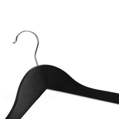 Umeraș din lemn de arțar negru cu bară pentru pantaloni - ideal pentru cămăși, bluze, pantaloni, tricouri și rochii - HUMERO