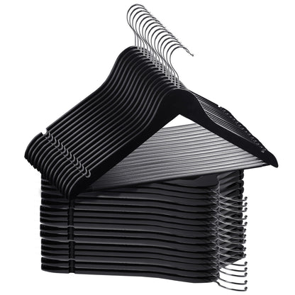 Umeraș din lemn de arțar negru cu bară pentru pantaloni - ideal pentru cămăși, bluze, pantaloni, tricouri și rochii - HUMERO