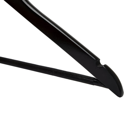 Umeraș din lemn de arțar negru cu bară pentru pantaloni - ideal pentru cămăși, bluze, pantaloni, tricouri și rochii - HUMERO