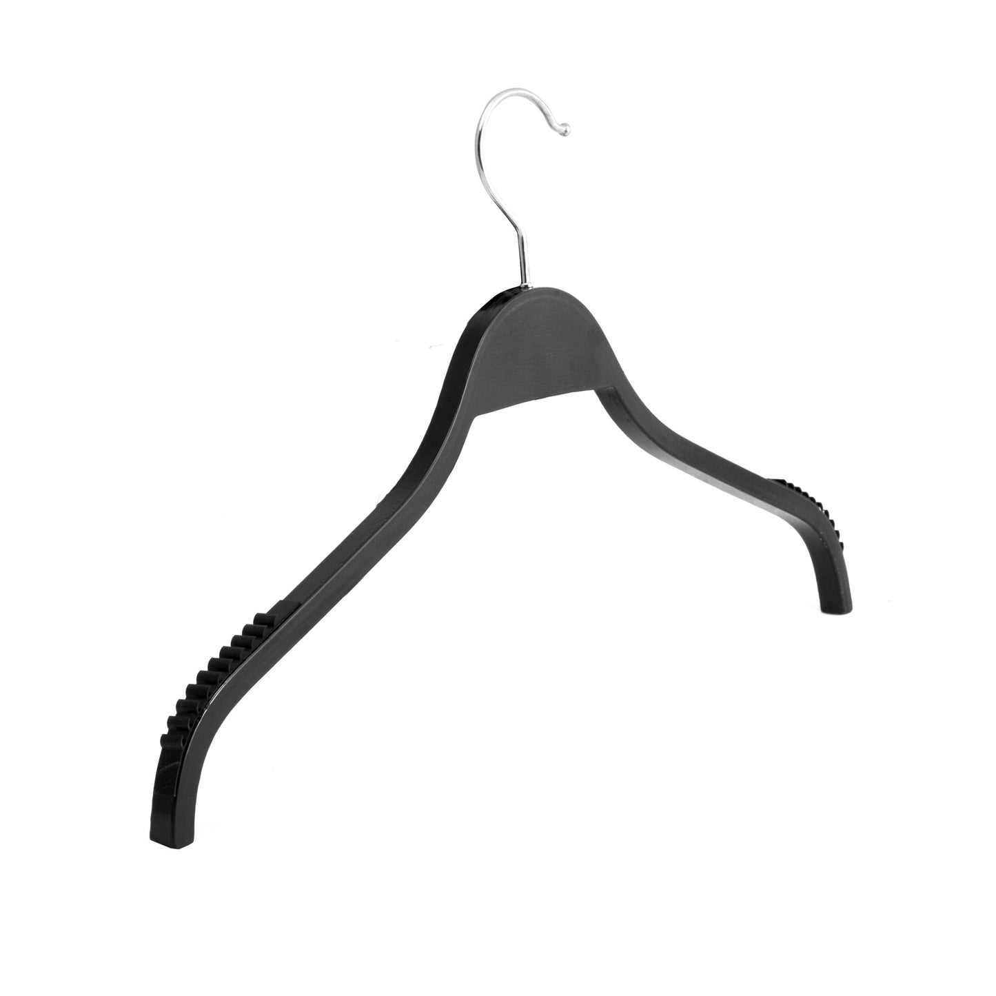 Umeraș din lemn negru cu margini din cauciuc anti - alunecare - ideal pentru cămăși, bluze, tricouri și rochii - HUMERO