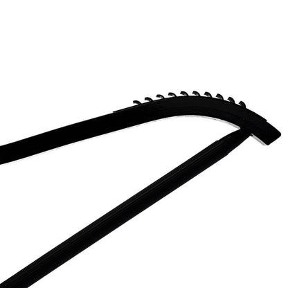 Umeraș din lemn negru cu margini din cauciuc anti - alunecare și bară pentru pantaloni - ideal pentru cămăși, bluze, pantaloni, tricouri și rochii - HUMERO