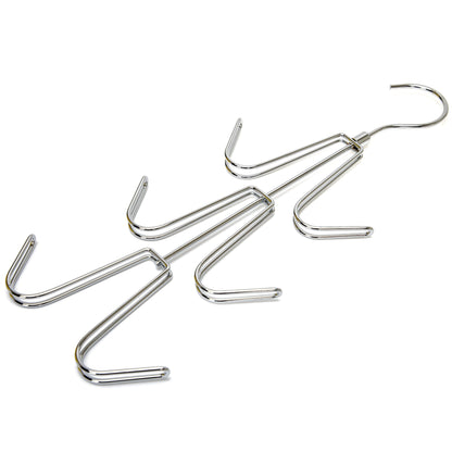 Umeraș din oțel argintiu cu 6 cârlige - ideal pentru articole speciale și lenjerie intimă - HUMERO