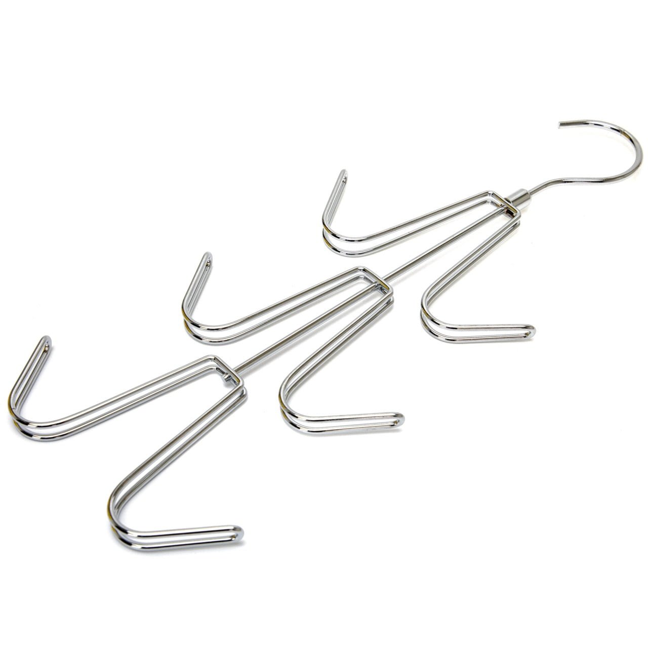 Umeraș din oțel argintiu cu 6 cârlige - ideal pentru articole speciale și lenjerie intimă - HUMERO