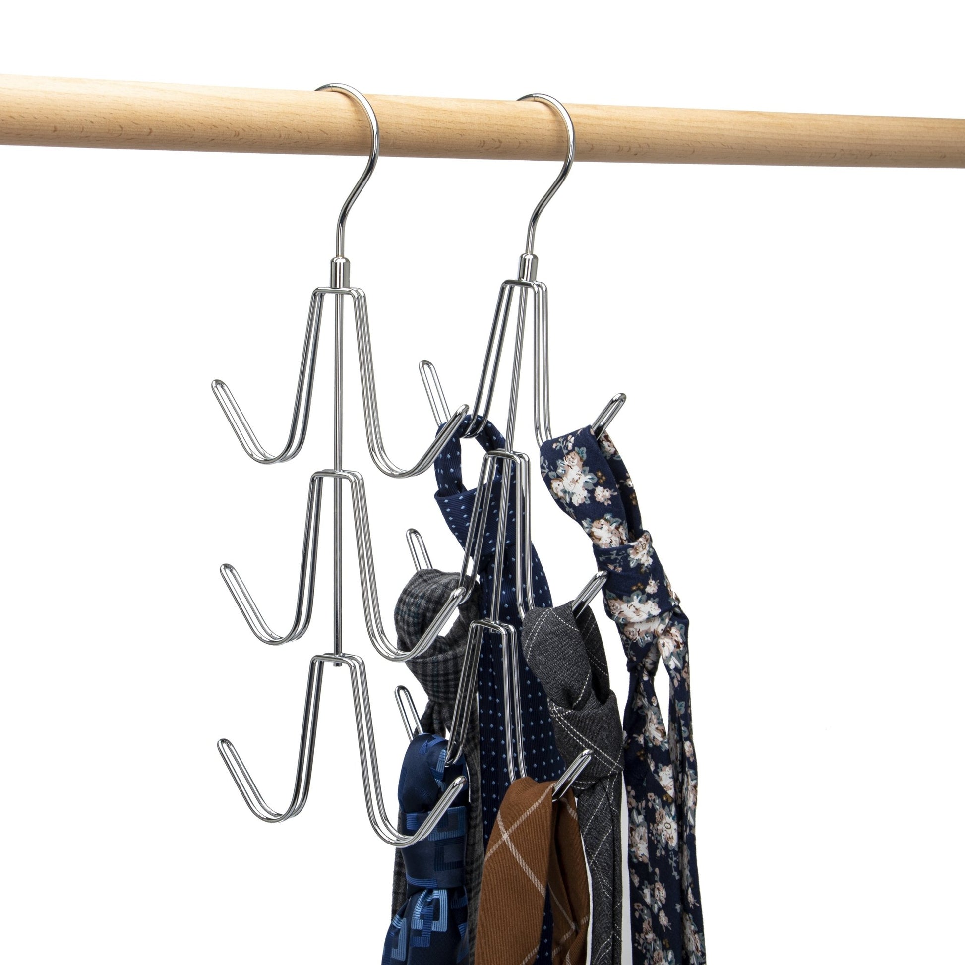 Umeraș din oțel argintiu cu 6 cârlige - ideal pentru articole speciale și lenjerie intimă - HUMERO