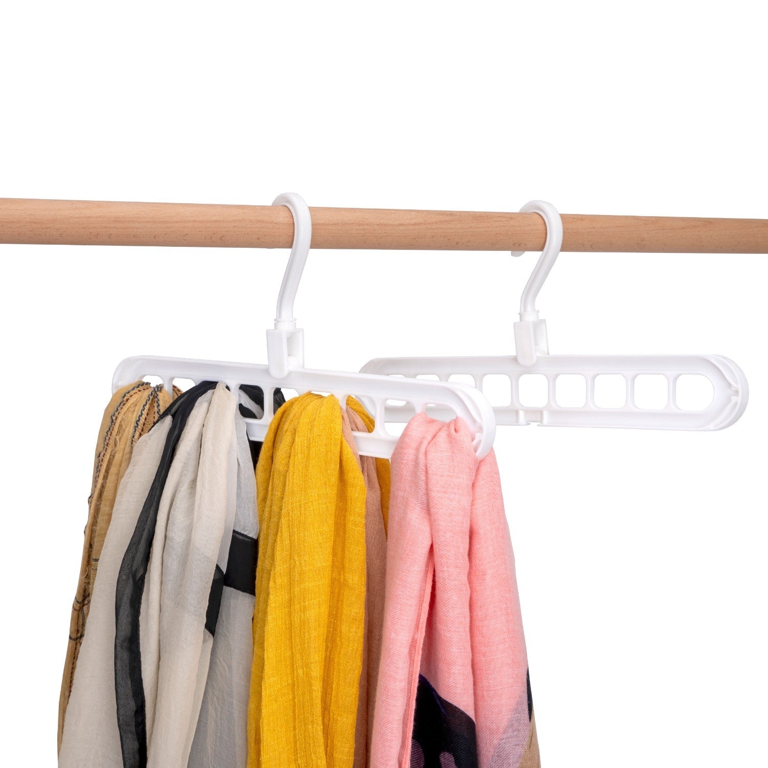 Umeraș din plastic alb pentru organizare orizontală și verticală - ideal pentru articole speciale - HUMERO