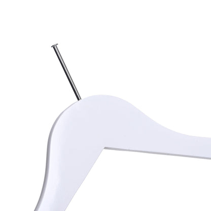 Umeraș hotelier din lemn alb cu cârlig antifurt si bară pentru pantaloni - ideal pentru cămăși, bluze, pantaloni, tricouri și rochii - HUMERO