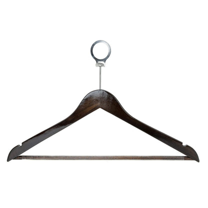 Umeraș hotelier din lemn maro - vintage cu cârlig antifurt si bară pentru pantaloni - ideal pentru cămăși, bluze, pantaloni, tricouri și rochii - HUMERO