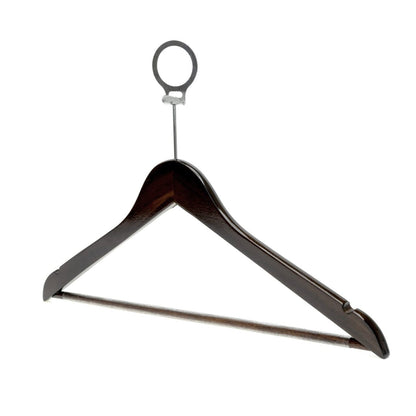 Umeraș hotelier din lemn maro - vintage cu cârlig antifurt si bară pentru pantaloni - ideal pentru cămăși, bluze, pantaloni, tricouri și rochii - HUMERO