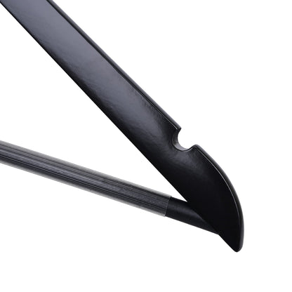 Umeraș hotelier din lemn negru cu cârlig antifurt si bară pentru pantaloni - ideal pentru cămăși, bluze, pantaloni, tricouri și rochii - HUMERO