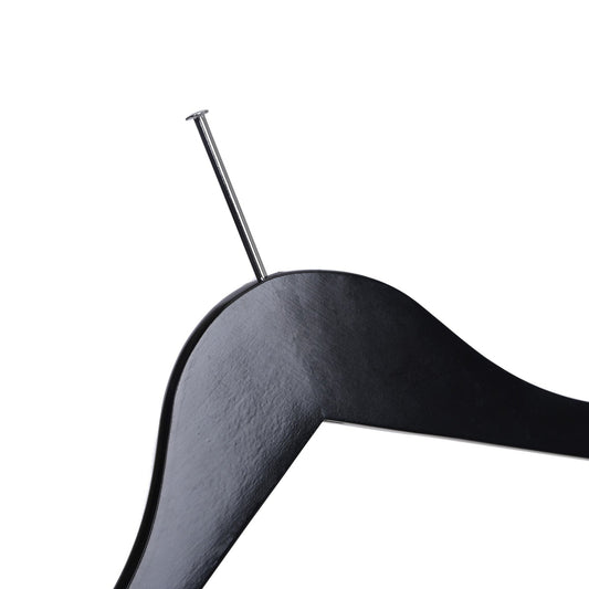 Umeraș hotelier din lemn negru cu cârlig antifurt si bară pentru pantaloni - ideal pentru cămăși, bluze, pantaloni, tricouri și rochii - HUMERO