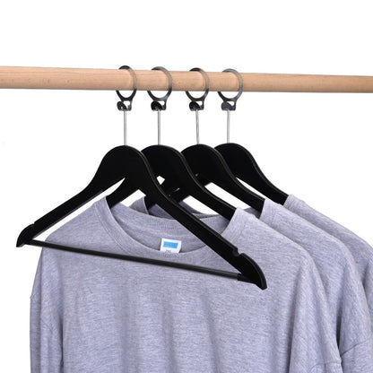 Umeraș hotelier din lemn negru cu cârlig antifurt si bară pentru pantaloni - ideal pentru cămăși, bluze, pantaloni, tricouri și rochii - HUMERO