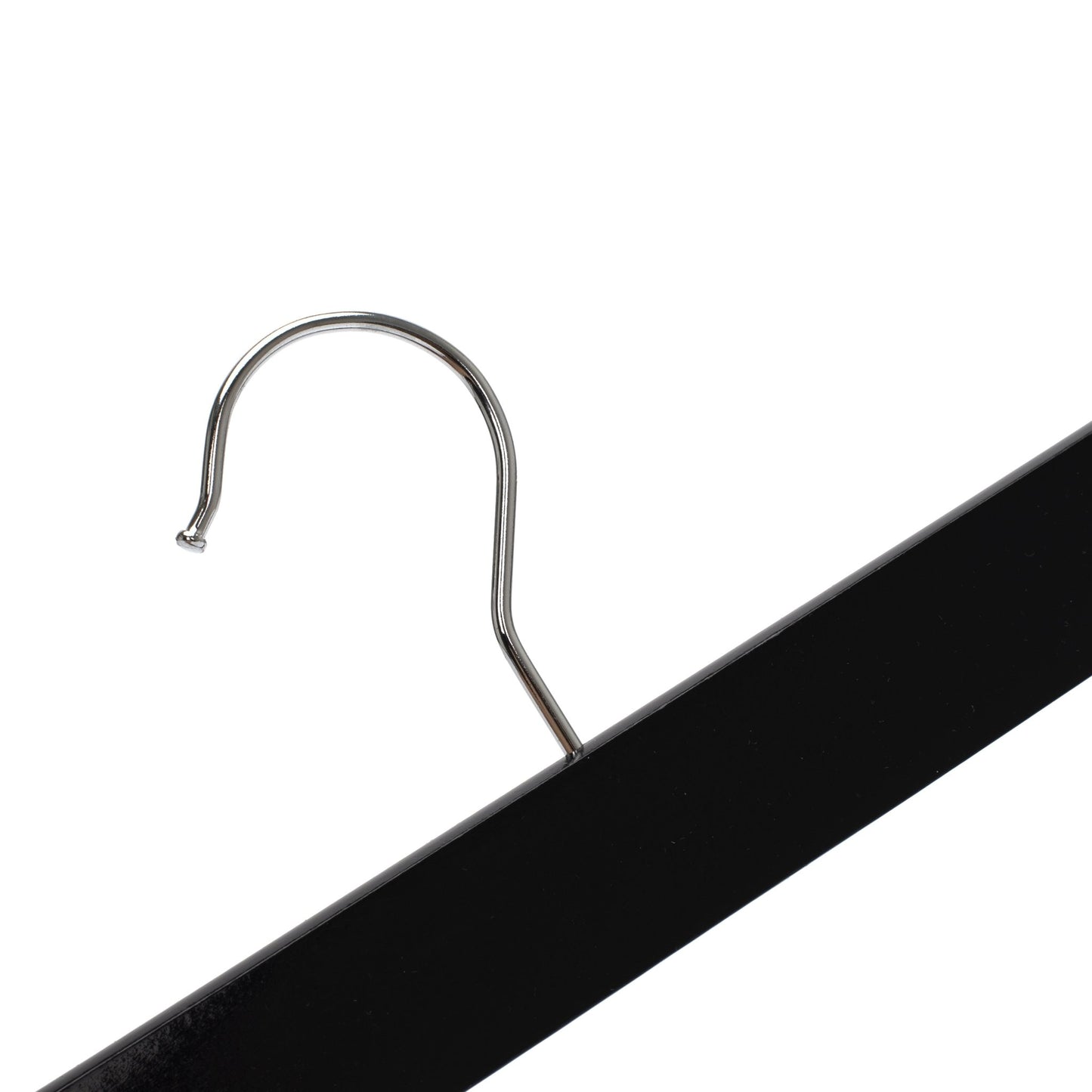 Umeraș lat pentru pantaloni din lemn negru cu clipsuri metalice - ideal pentru pantaloni și fuste - HUMERO