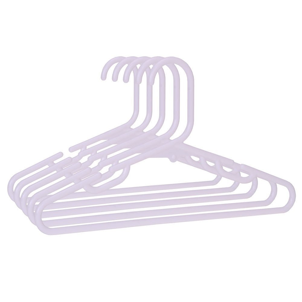 Umeraș pentru copii din plastic alb cu design ergonomic cu bară pentru pantaloni - ideal pentru pantaloni, rochii, fuste, cămăși, bluze și tricouri - HUMERO