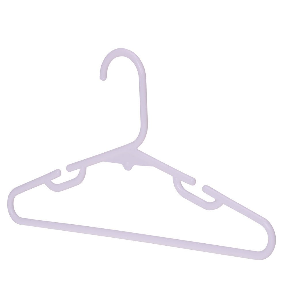 Umeraș pentru copii din plastic alb cu design ergonomic cu bară pentru pantaloni - ideal pentru pantaloni, rochii, fuste, cămăși, bluze și tricouri - HUMERO