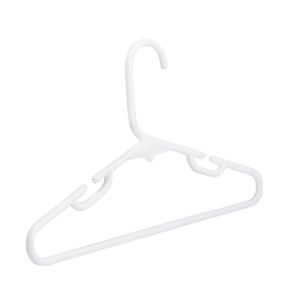 Umeraș pentru copii din plastic alb cu design ergonomic cu bară pentru pantaloni - ideal pentru pantaloni, rochii, fuste, cămăși, bluze și tricouri - HUMERO
