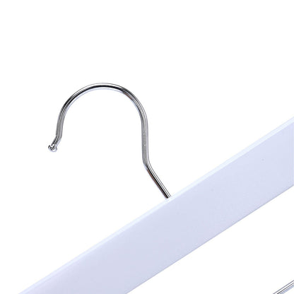 Umeraș pentru pantaloni din lemn alb cu clipsuri metalice - ideal pentru pantaloni și fuste - HUMERO