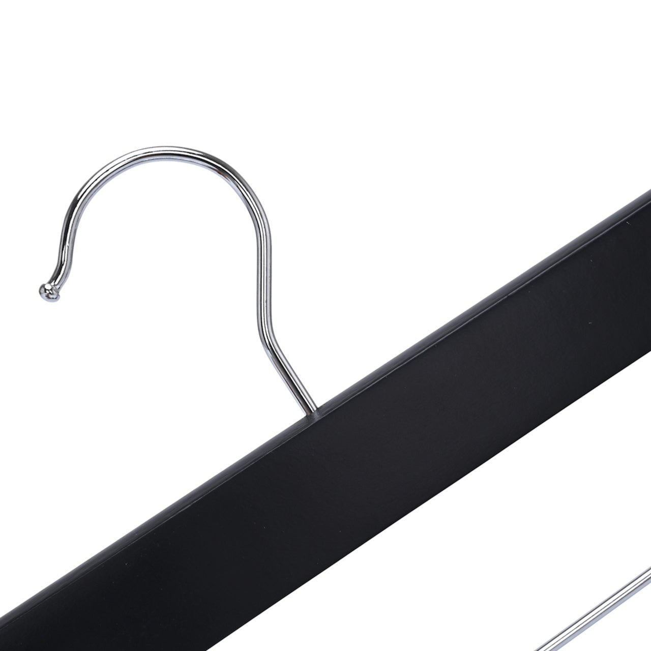 Umeraș pentru pantaloni din lemn negru cu clipsuri metalice - ideal pentru pantaloni și fuste - HUMERO