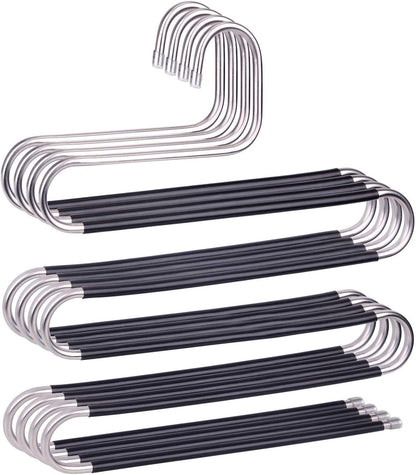 Umeraș pentru pantaloni din metal negru cu spații multiple - ideal pentru pantaloni și fuste - HUMERO