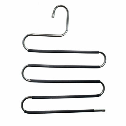 Umeraș pentru pantaloni din metal negru cu spații multiple - ideal pentru pantaloni și fuste - HUMERO