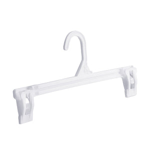 Umeraș pentru pantaloni din plastic alb cu clipsuri - ideal pentru pantaloni și fuste - HUMERO