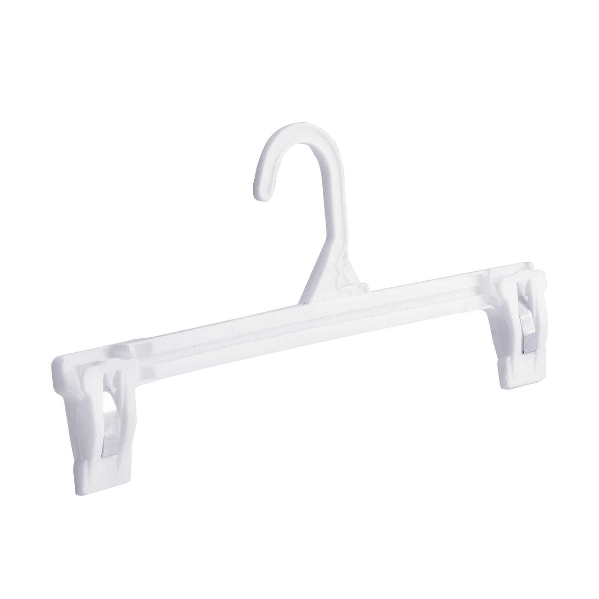 Umeraș pentru pantaloni din plastic alb cu clipsuri - ideal pentru pantaloni și fuste - HUMERO