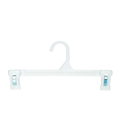 Umeraș pentru pantaloni din plastic alb cu clipsuri - ideal pentru pantaloni și fuste - HUMERO