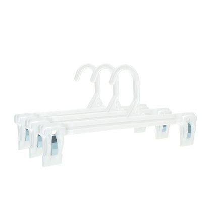 Umeraș pentru pantaloni din plastic alb cu clipsuri - ideal pentru pantaloni și fuste - HUMERO