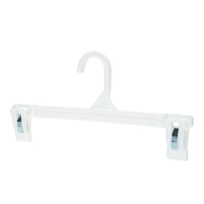 Umeraș pentru pantaloni din plastic alb cu clipsuri - ideal pentru pantaloni și fuste - HUMERO