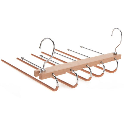 Umeraș pliabil din lemn natur cu 5 brațe - ideal pentru pantaloni și fuste - HUMERO