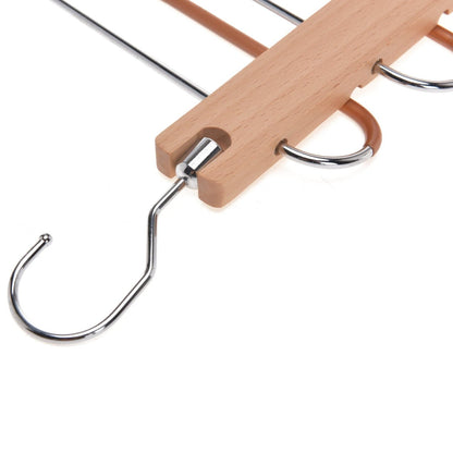 Umeraș pliabil din lemn natur cu 5 brațe - ideal pentru pantaloni și fuste - HUMERO