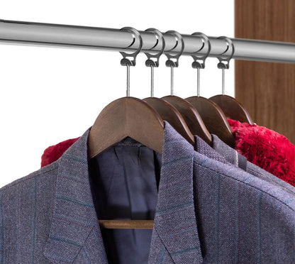 Umeraș hotelier din lemn cu finisaj vintage,bară pentru pantaloni și margini de catifea - ideal pentru cămăși, bluze, pantaloni, tricouri și rochii